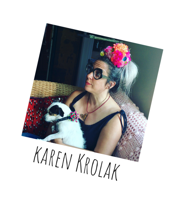 karen Krolak, Monkeyhouse’s founder and Artistic Director and Kwaq71j’ (pronounced “quacks”), Monkeyhouse’s Canine Choreographer.